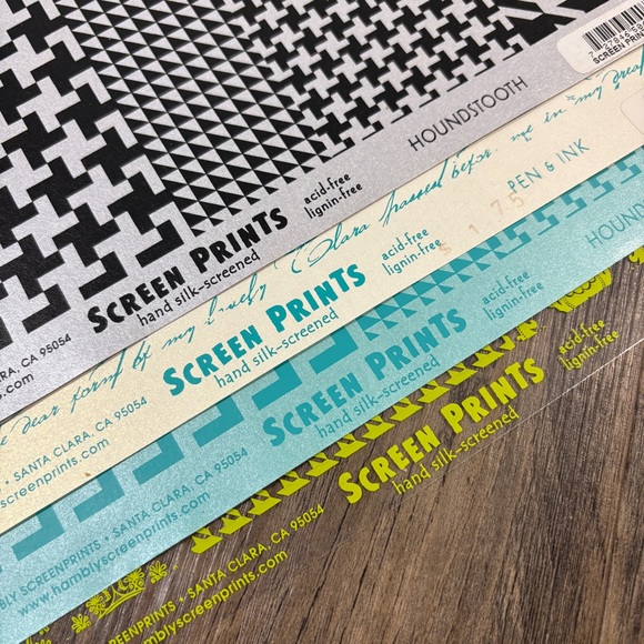 Chic Craft Paper Set - Floral, Script, Houndstooth Patterns - Picture 4 of 8